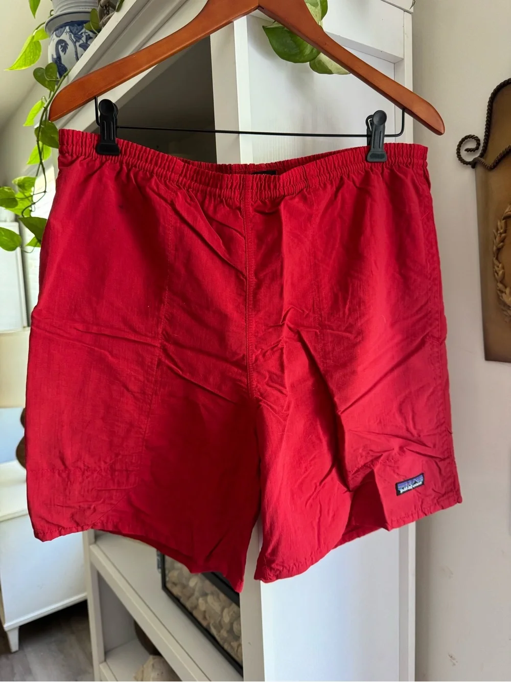 Patagonia Red Men's Swim Shorts with Logo Patch